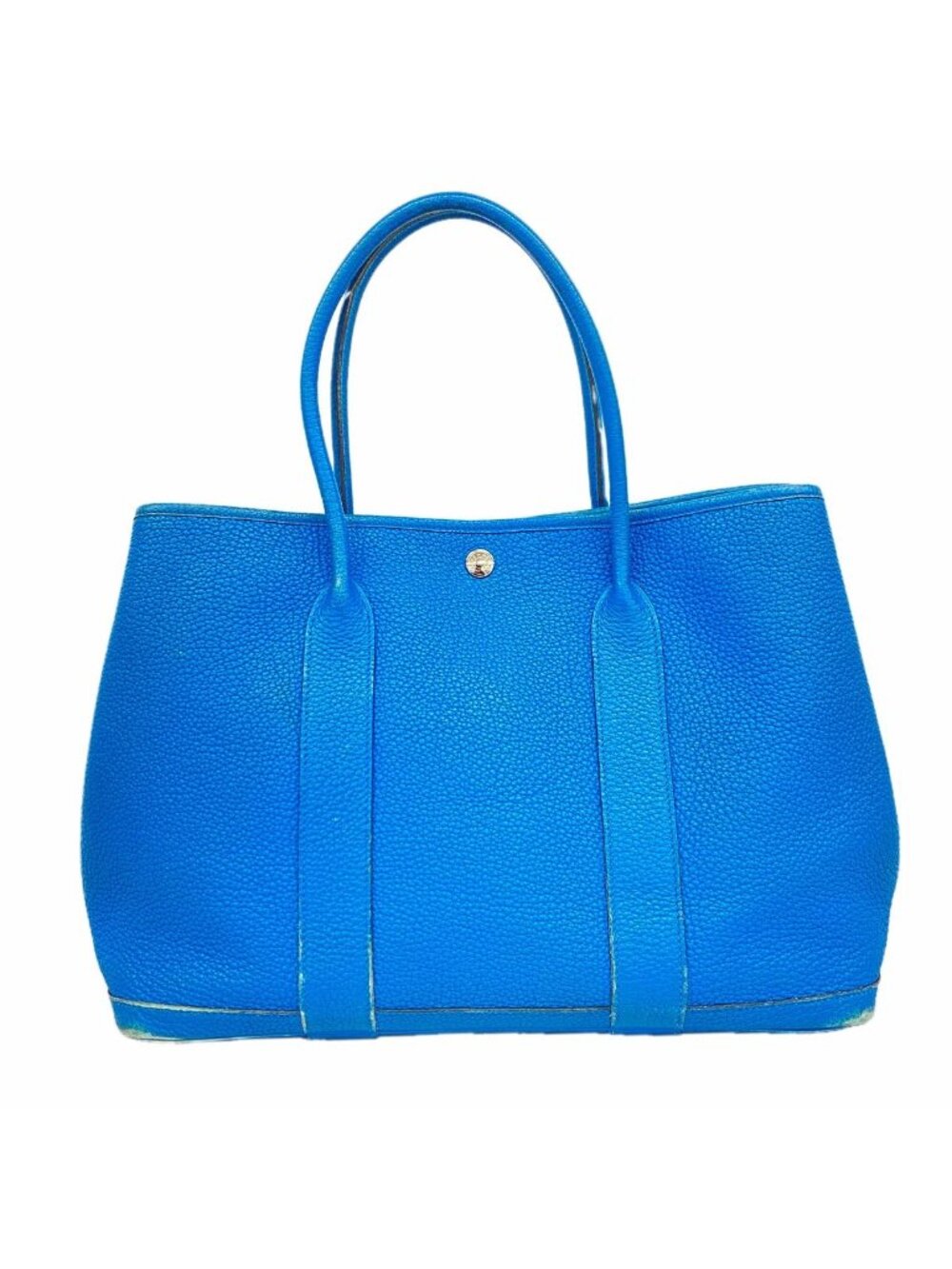 Hermes Tote Bag Garden Party PM Negonda Blue Zanzibar Silver